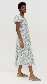 Moon River - Puff Sleeve Corset Midi Dress