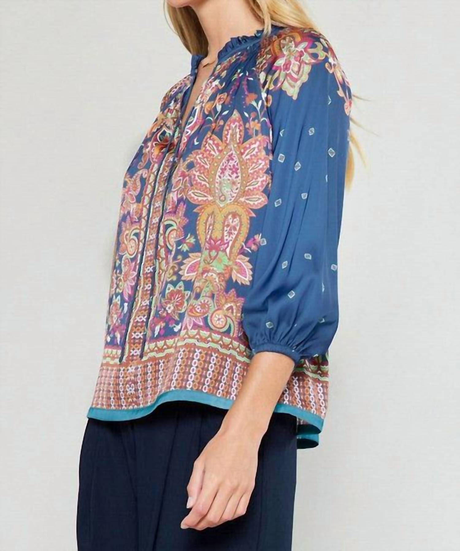 Current Air - Paisley 3/4 Sleeve Blouse