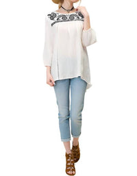 Kori - Paisley Embroidered Top
