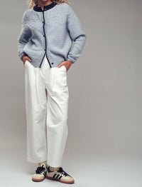 Urban Daizy Textured Yoke Detail Cardigan in light blue - women's cardigan - view 4