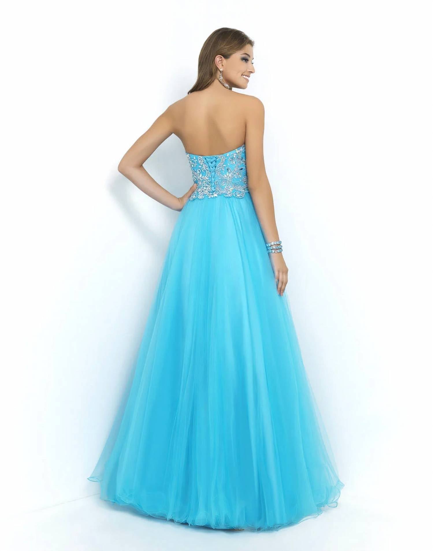 Blush Prom - Lace Up Back Beaded Ball Gown