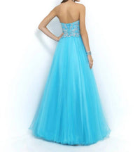 Blush Prom - Lace Up Back Beaded Ball Gown