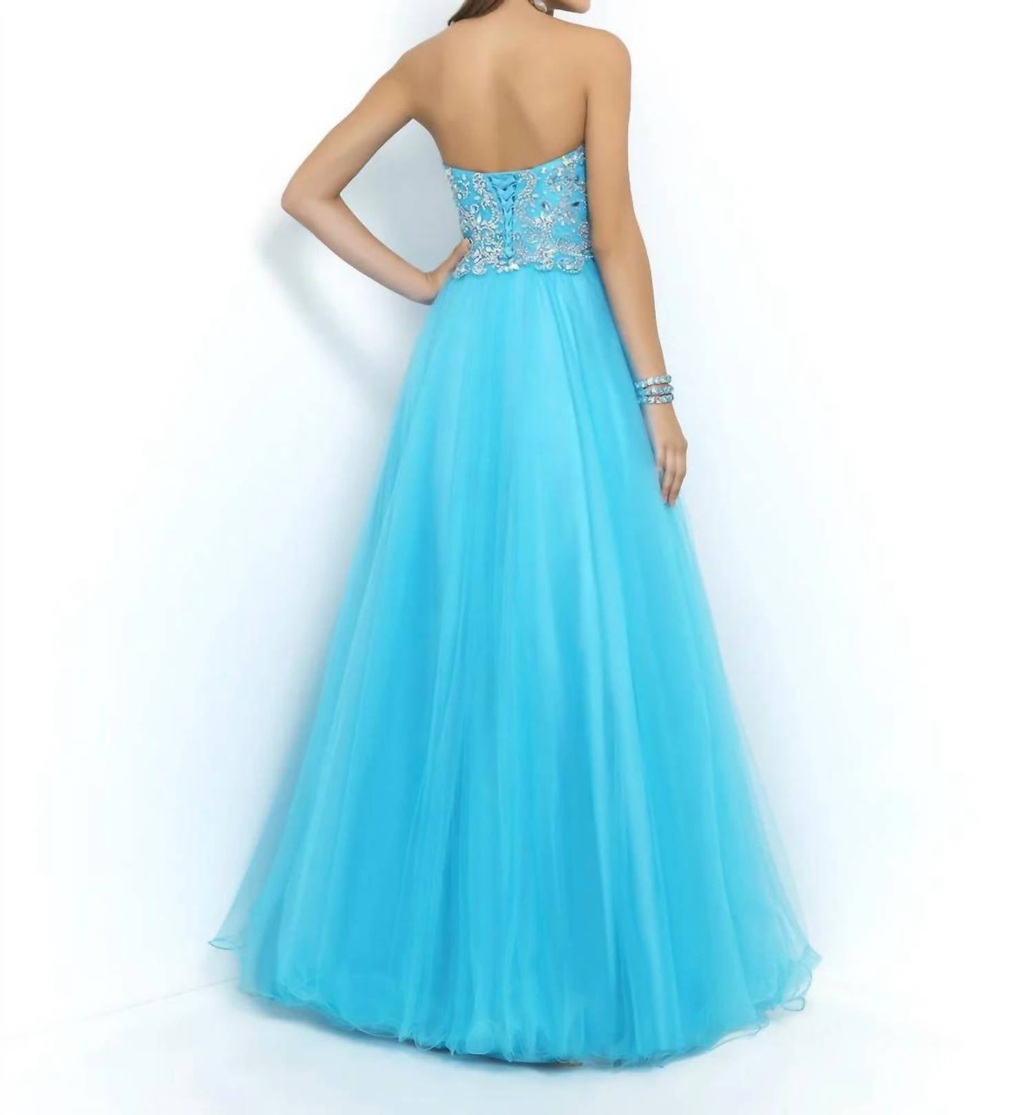 Blush Prom - Lace Up Back Beaded Ball Gown