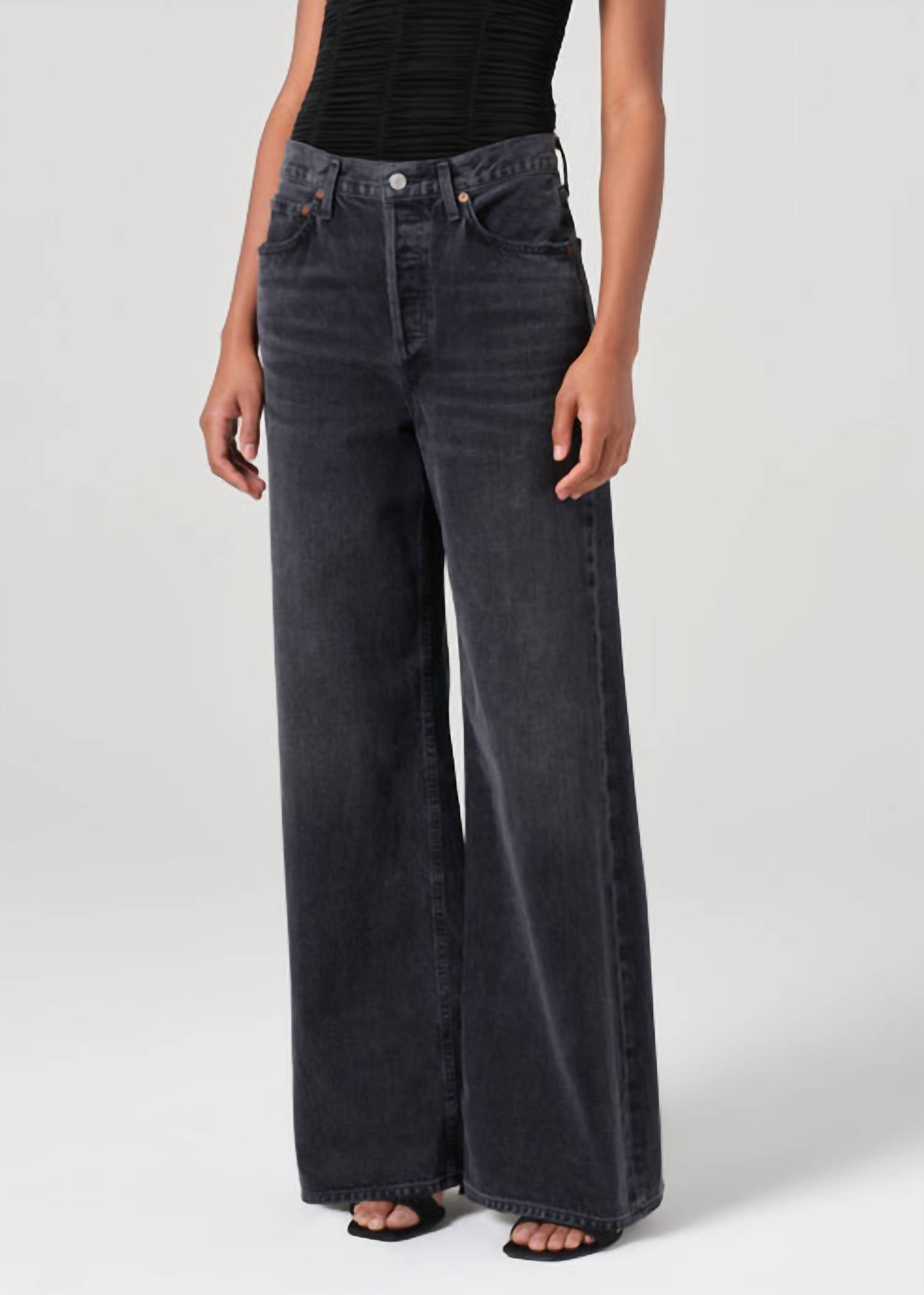 AGOLDE Dame High Rise Wide Leg Jean in hitch - women's jeans - view 4