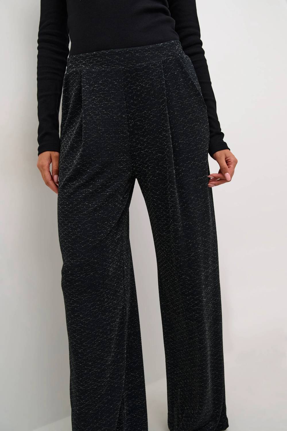 Kaffe - Kaellie Glitter Jersey Wide Leg Trousers