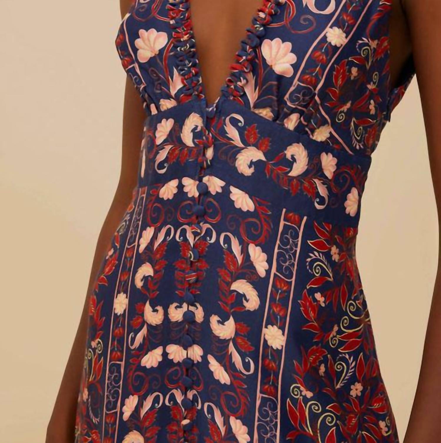 Farm Rio - Boho Floral Scarf Midi Dress