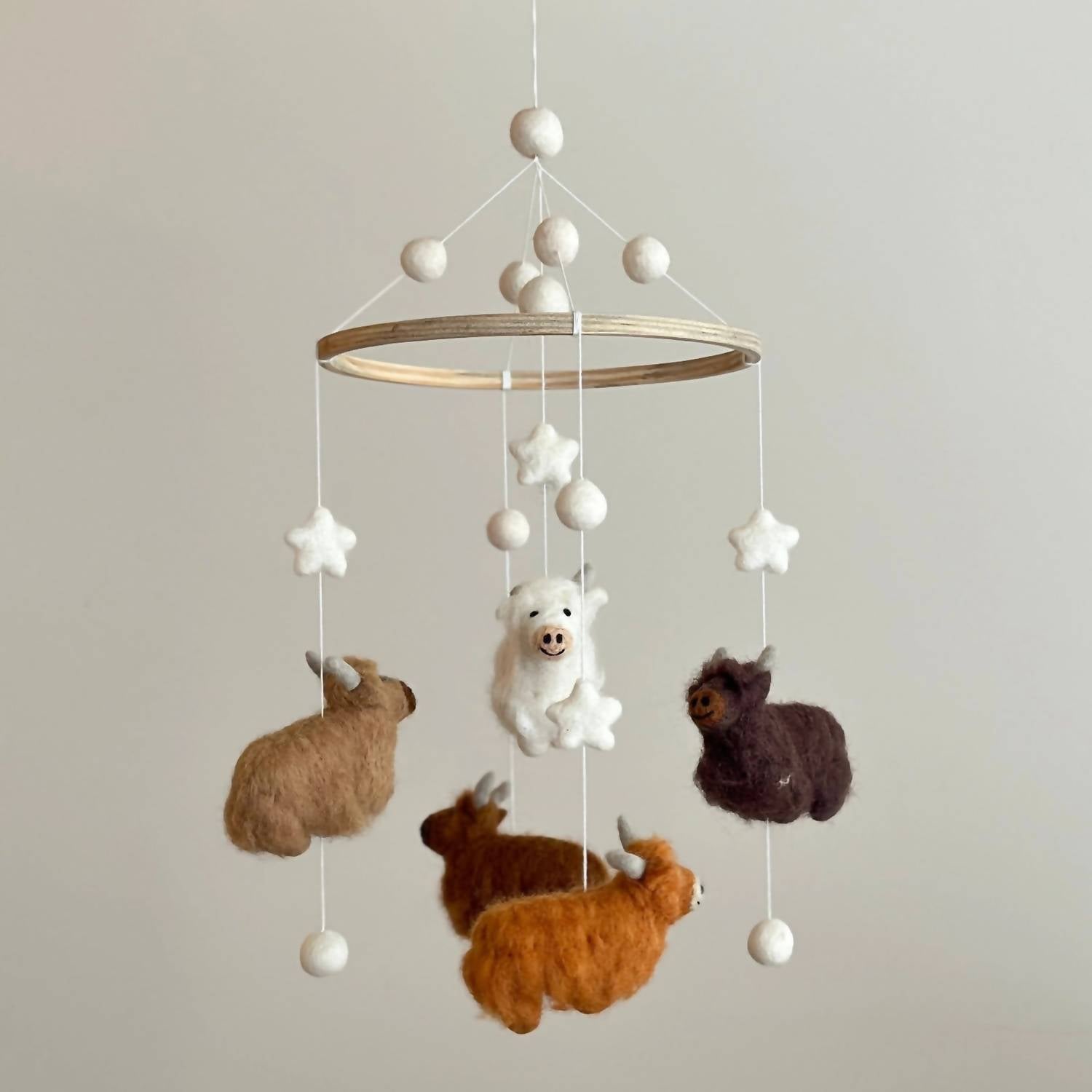 Ganapati Crafts - Kid's Felt Highland Cow Mobile
