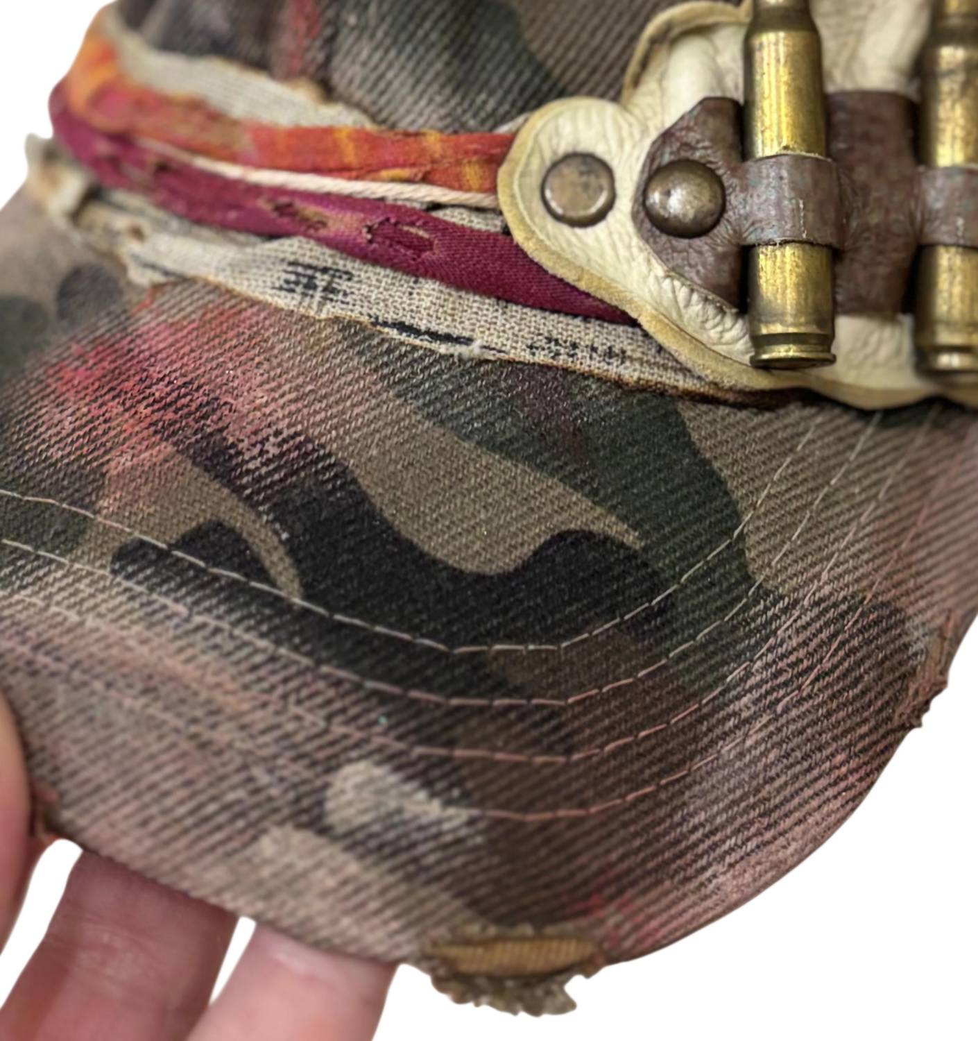 Jaded Gypsy Women's Trucker Hat in bullets - women's hat - detail view