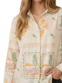 Doe And Rae - Tropical Flowy Button-Up Top