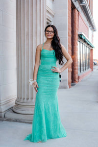 La Femme - Stunning Prom Dress With Intricate Lace Underlayer