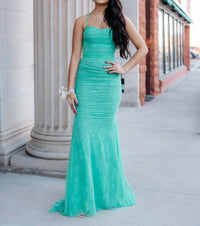 La Femme - Stunning Prom Dress With Intricate Lace Underlayer