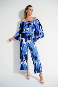 Joseph Ribkoff - PLEATED NOVELTY TROPICAL PRINT OFF-SHOULDER TOP