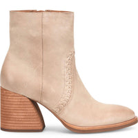 KORK-EASE Women's Shilo Leather Block Heel Booties in taupe - women's shoe