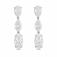 Diana M Jewels - Women's Pear Lab-Grown Diamond Stud Earrings (13.00 Ct TCW) - Signature