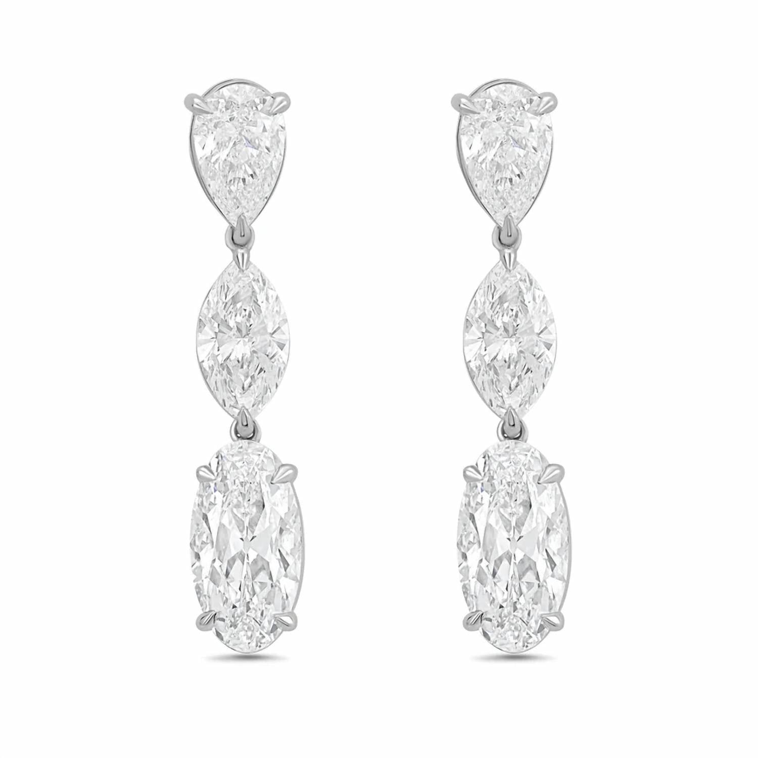 Diana M Jewels - Women's Pear Lab-Grown Diamond Stud Earrings (13.00 Ct TCW) - Signature