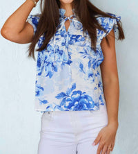 Meet Me In Santorini - Saphire Garden Top