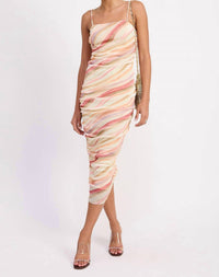 Emory Park - Watercolor Ruched Mesh Midi Dress