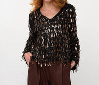 Esqualo - Sequin Fringe Top