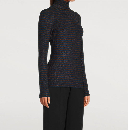 BUTTONED TURTLENECK SWEATER