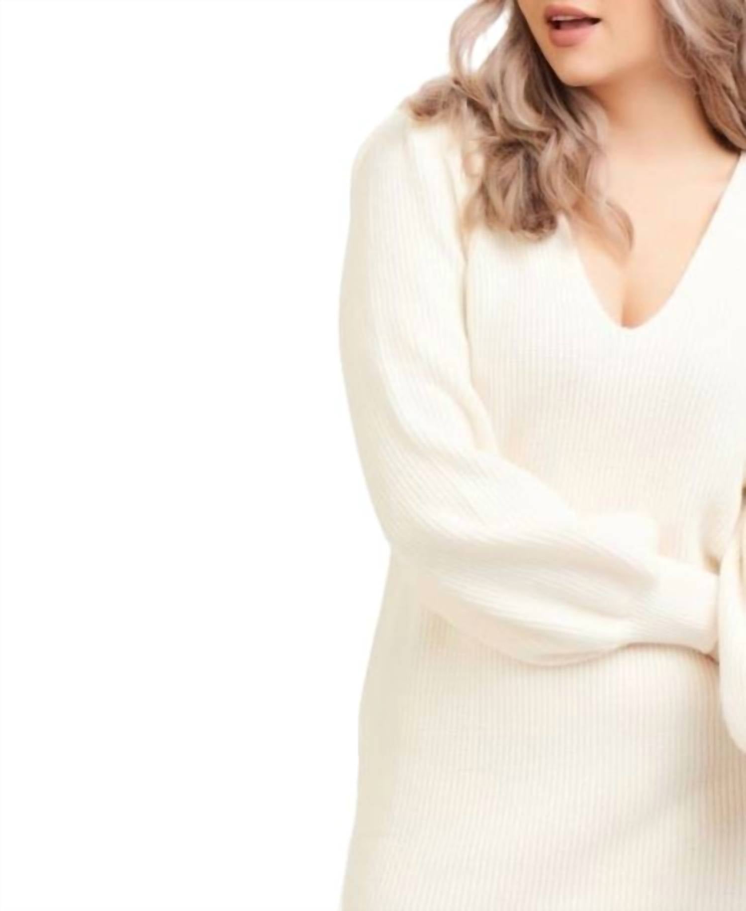 Black Tape - Bishop-sleeve Sweater Dress - Plus