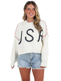 Miou Muse - American Babe Usa Long Sleeve Sweater