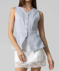 Beige Botany - Botany Button Front Vest