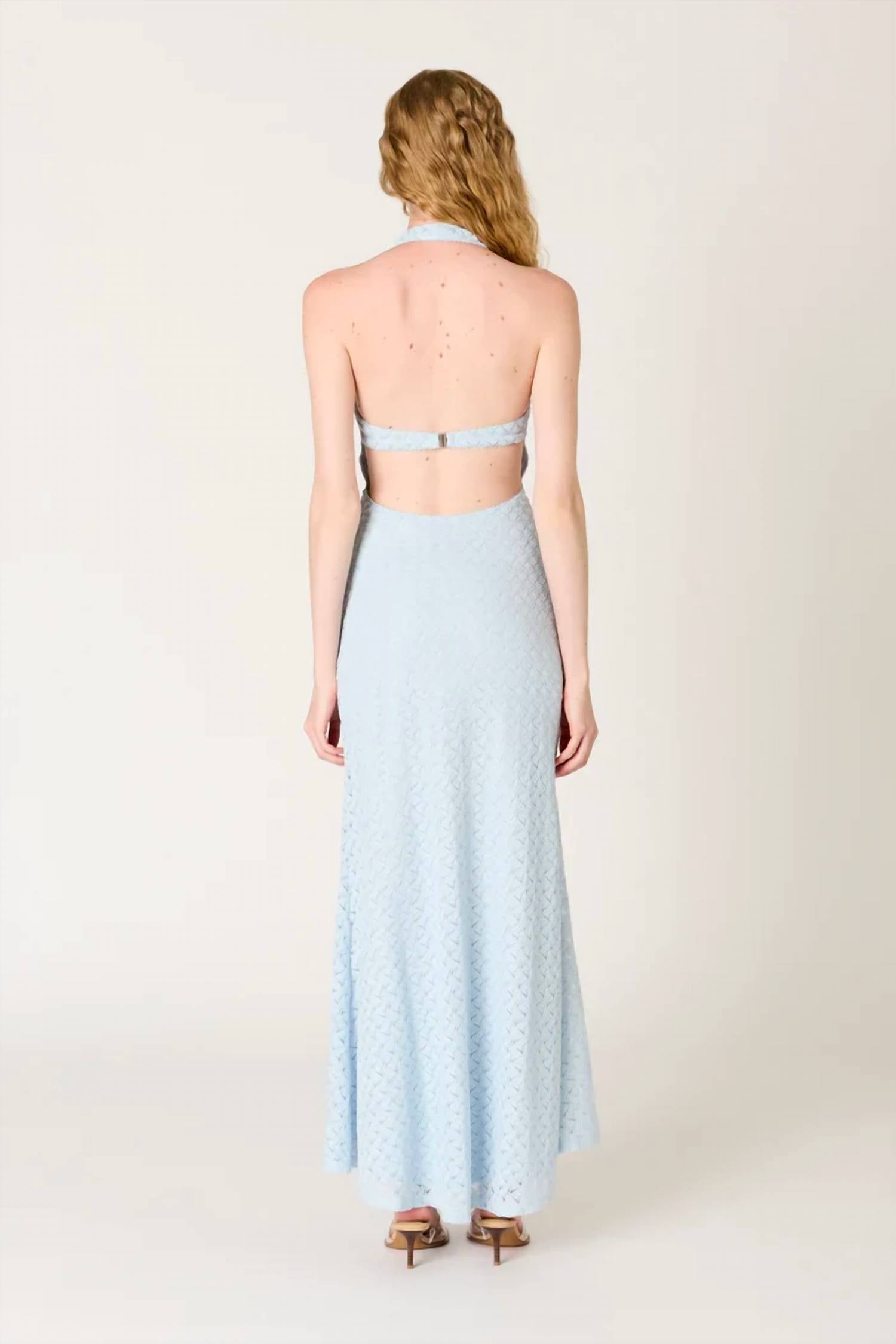 Nia - Pluma Halter Crochet Maxi Dress
