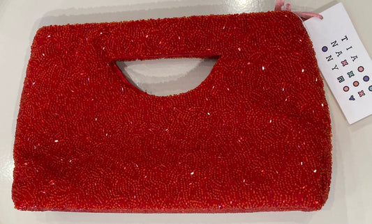 Tiana - Cutout Handle Scatter Beaded Clutch