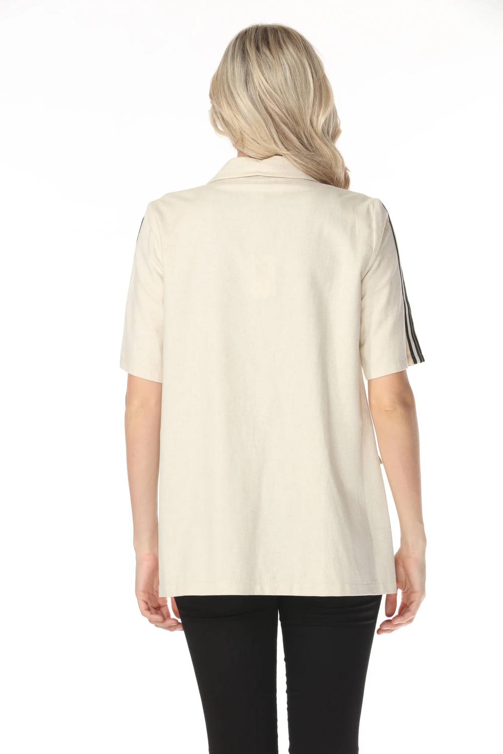 Joseph Ribkoff - Side Stripe Linen Blazer Jacket