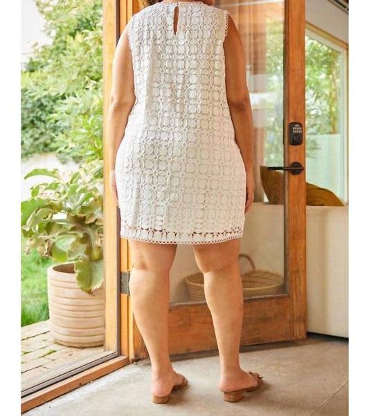 Skies Are Blue - Plus Size Crochet Lace Shift Mini Dress