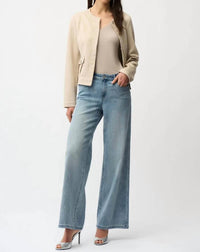 Joseph Ribkoff - Studded Faux Suede Long Sleeves Jacket