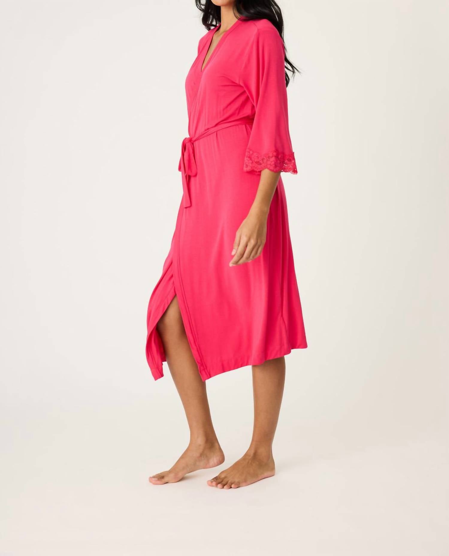 PJ Salvage Day Dreams Robe in ruby red - women's intimate - alternate view