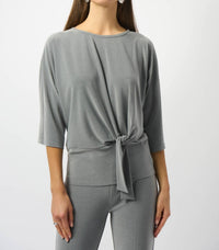 Joseph Ribkoff - Tie Front Banded Hem Top