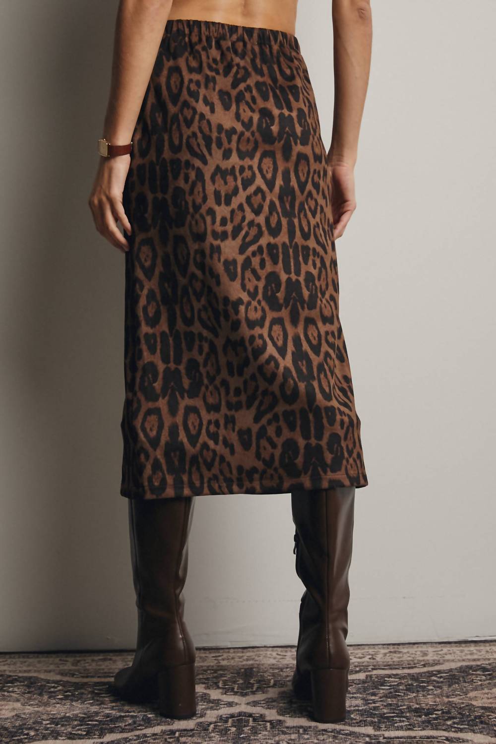 Forte - Leopard Stretch Pencil Skirt