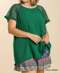 Umgee - Crochet Detail Fringe Top - Plus