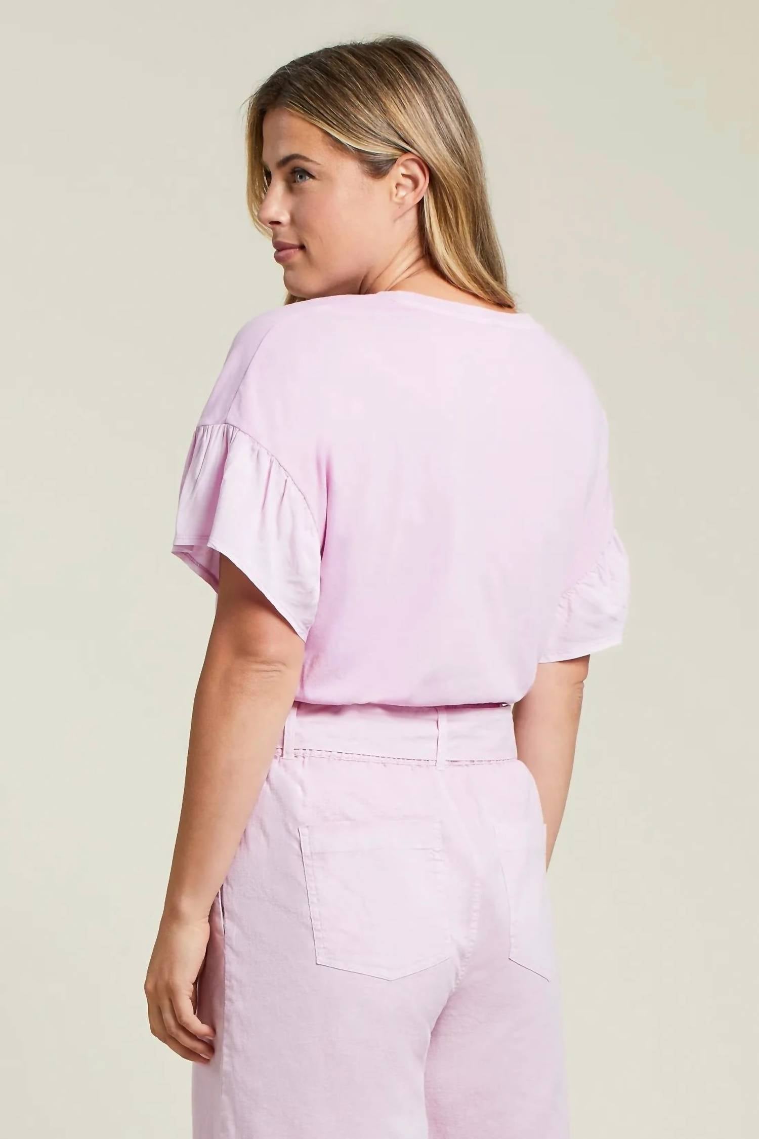 Tribal - Crew Neck Drop Shoulder with Frill Tee
