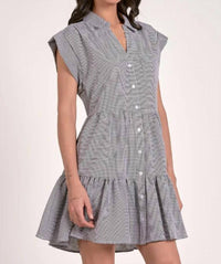 Elan - Cap Sleeve Button Down Dress