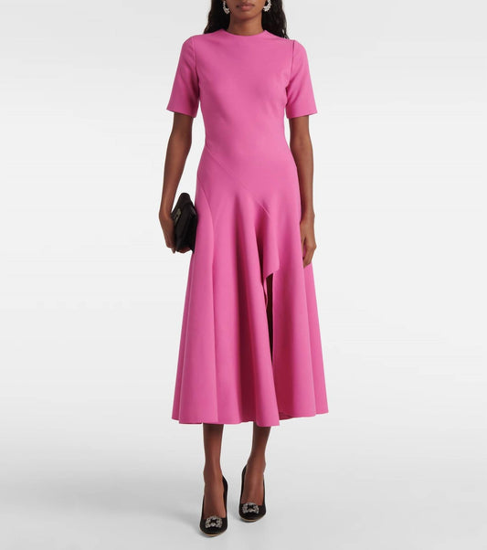 Oscar De La Renta - Draped Wool-blend Midi Dress