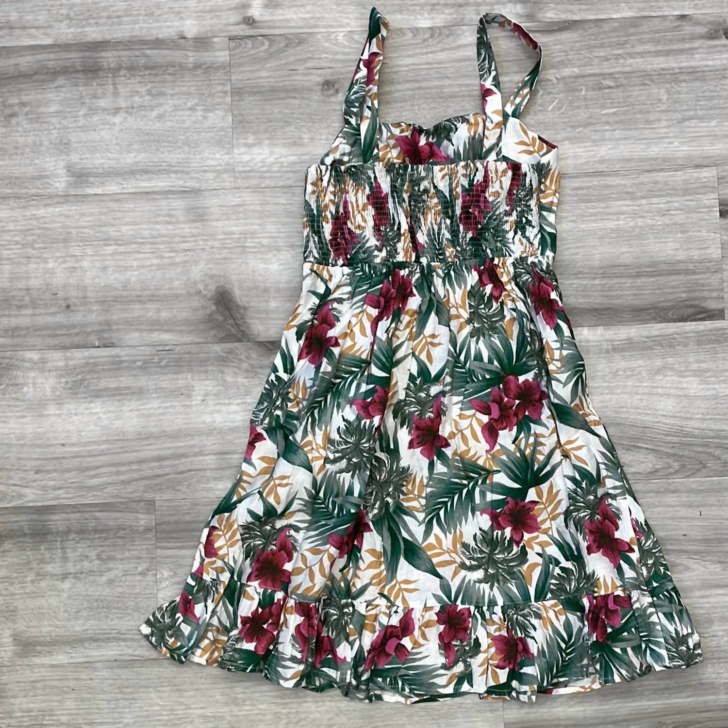 Kori - Women's Tropical Printed Ruffle Wrap Mini Dress