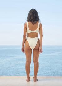 Haight Ribbed Juliana Bikini Top in white clay - women's swimwear - alternate view