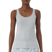 CLOSED Women's Pure Cotton Tank Top in light grey melange - women's tank top