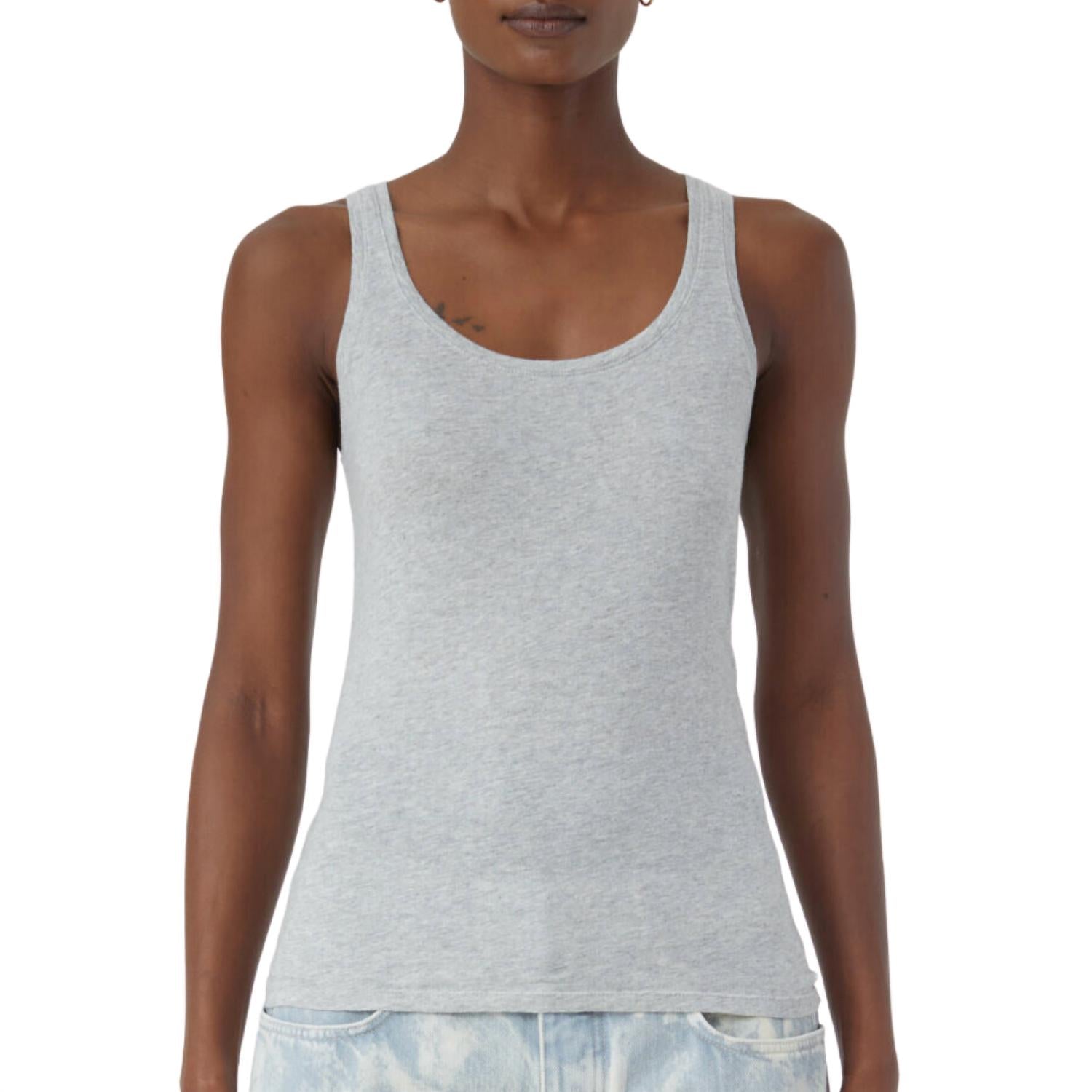 CLOSED Women's Pure Cotton Tank Top in light grey melange - women's tank top