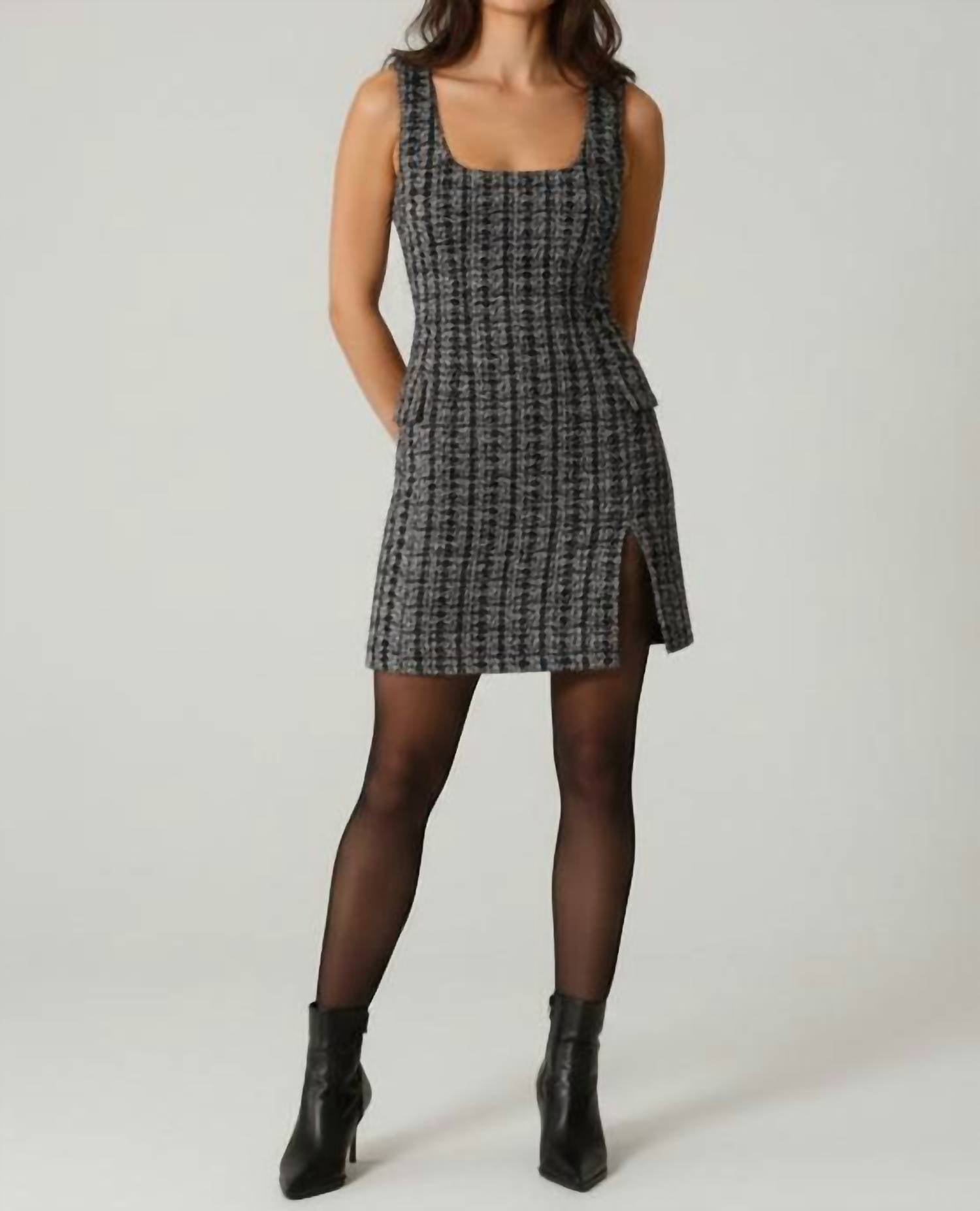 Greylin - Tweed Sleeveless Boucle Dress