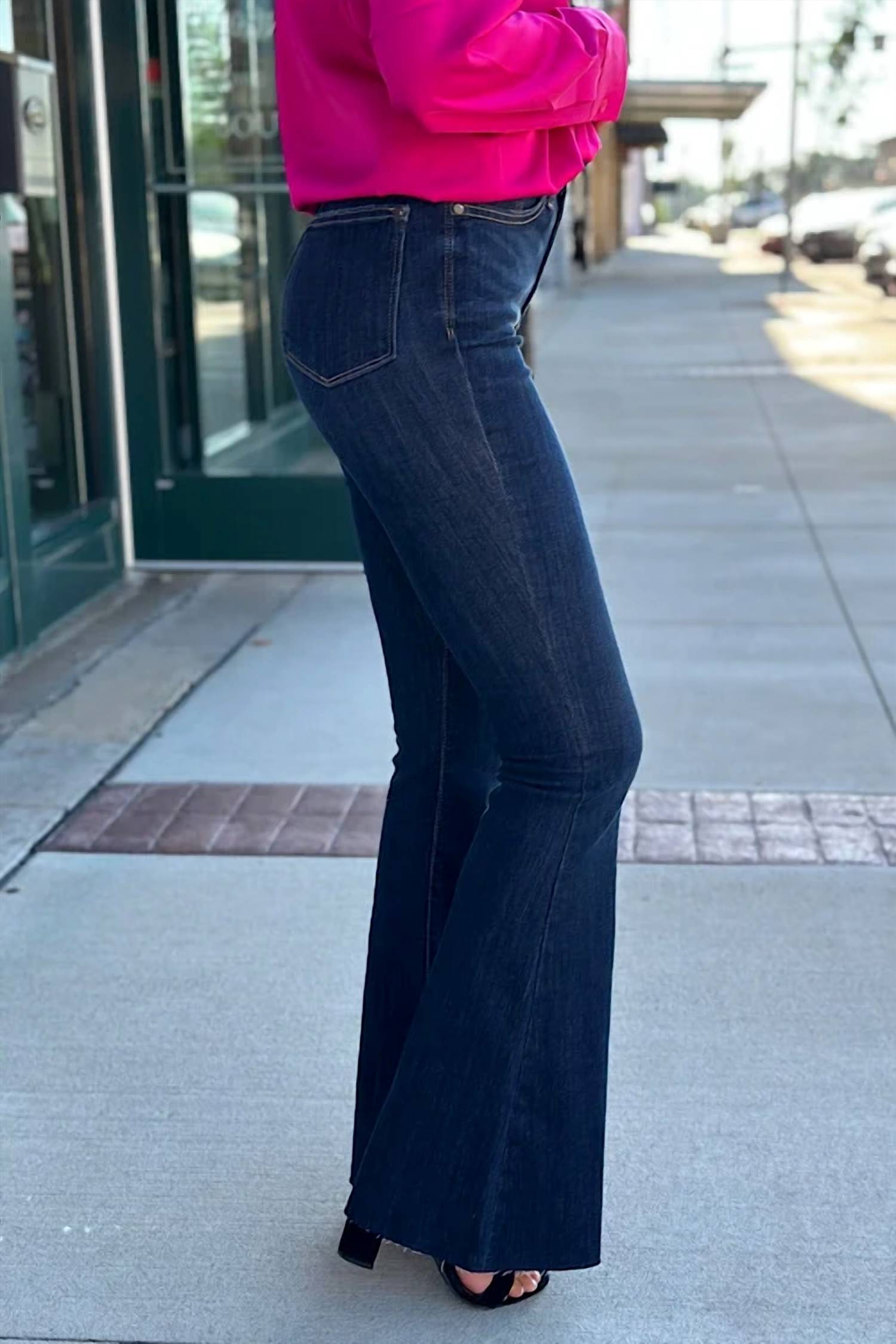 Judy Blue - Women's Carleigh Raw Hem Flare Jeans
