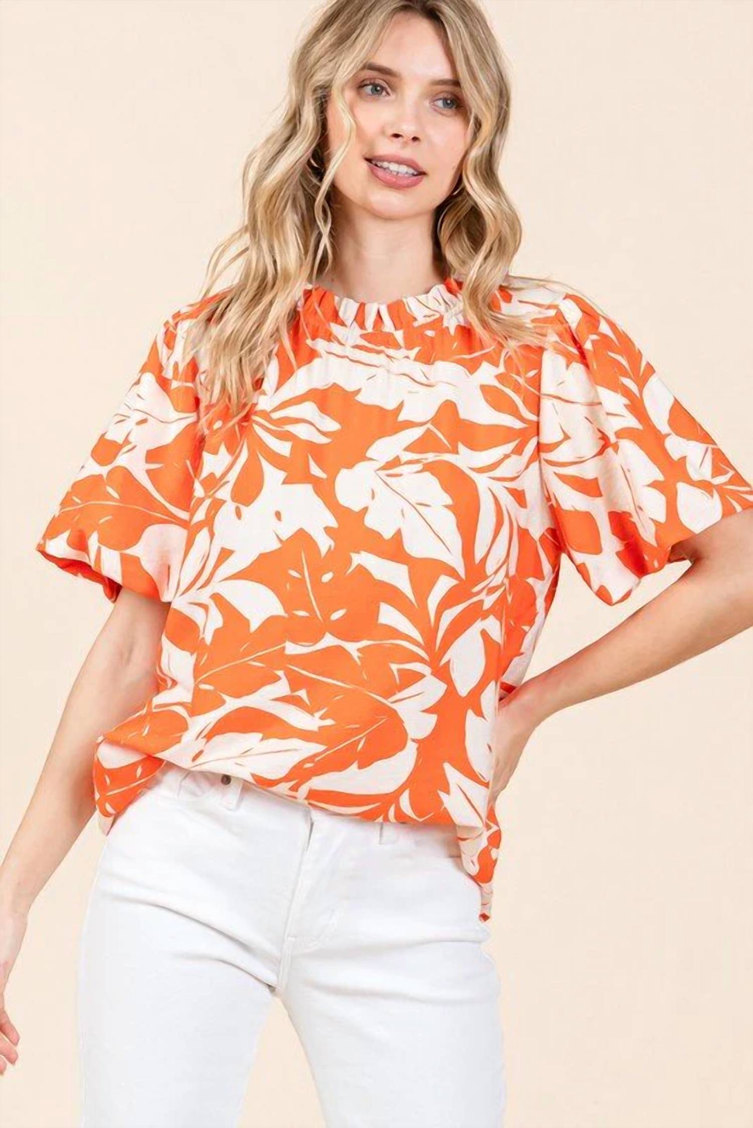 Jodifl - Puffed Sleeves Western Top