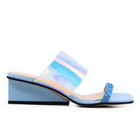 ALL BLACK Women's Clear Fish Wedge Sandals in blue - women's shoe - view 5