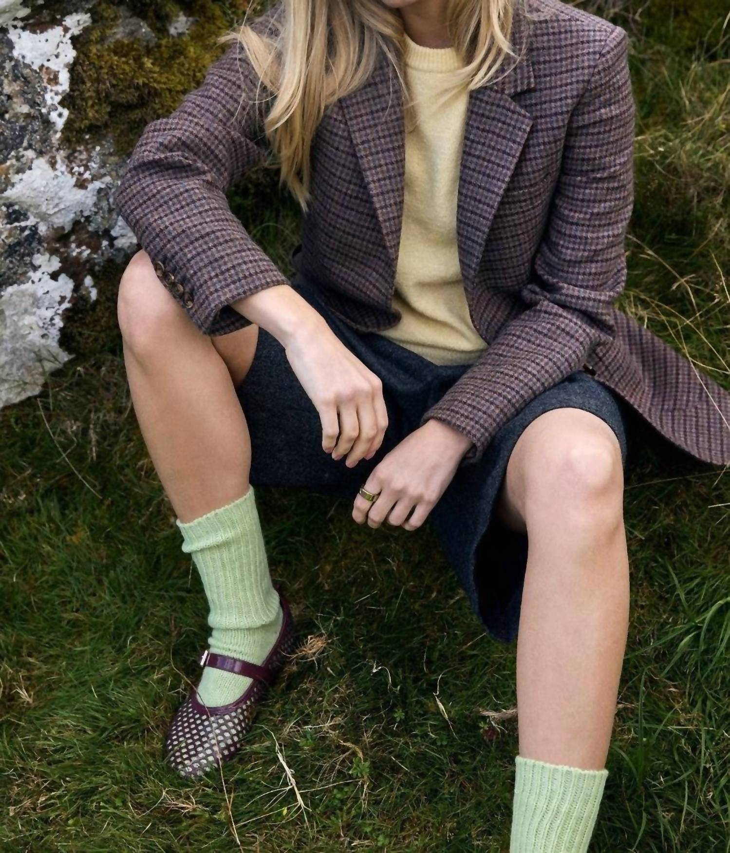 Triona - Houndstooth Una Patch Pocket Tweed Jacket