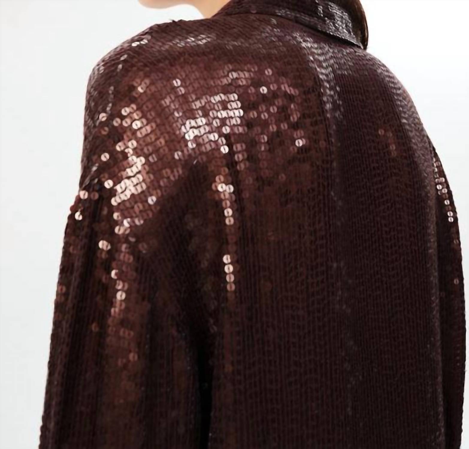 Maria Cher Cardales Cyrus Shirt in brown - women's long sleeve top - alternate view