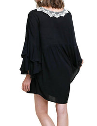 Umgee - Layered Ruffle Bell Sleeve Dress
