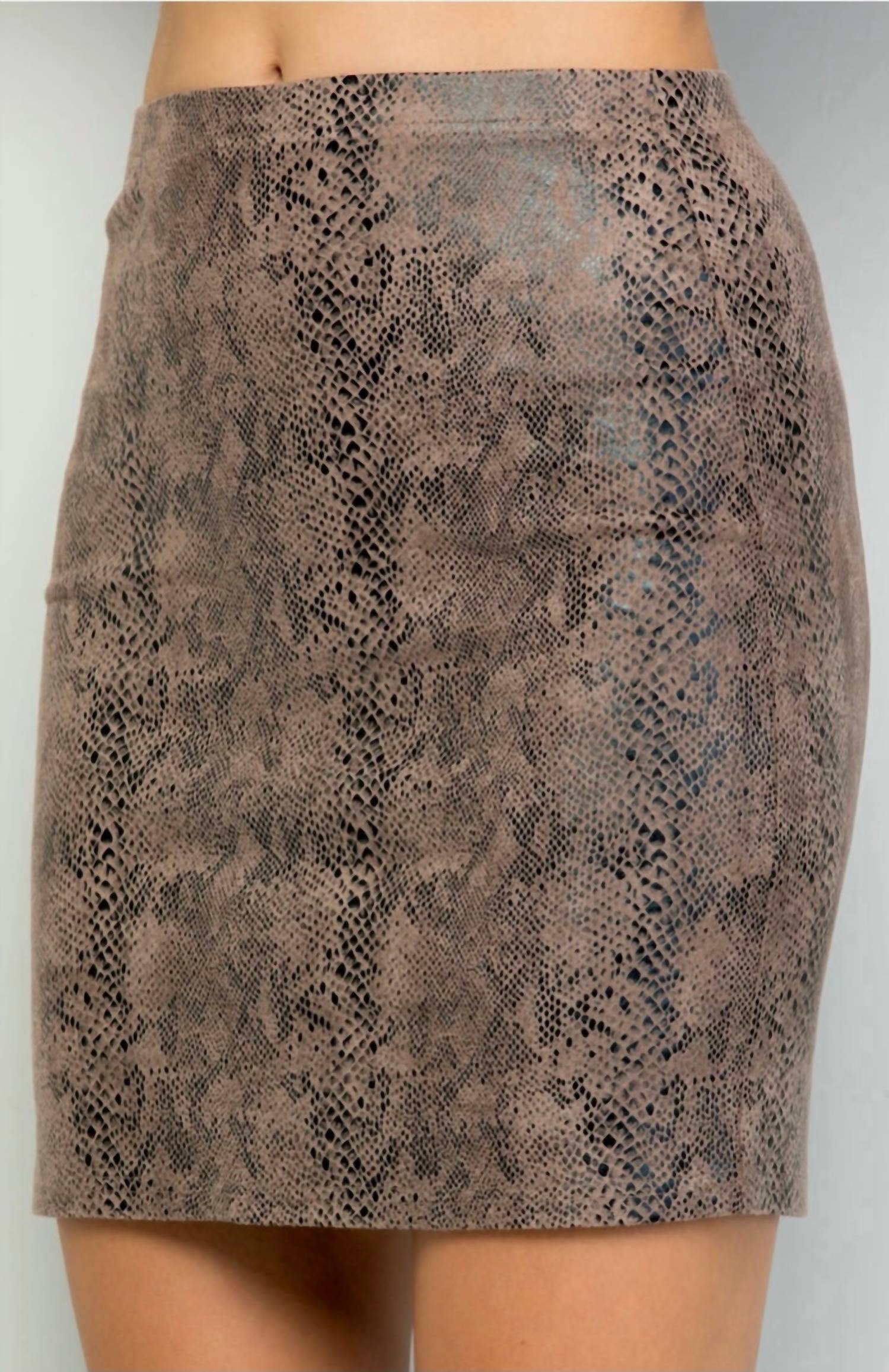 SEE AND BE SEEN Snake Print Skirt in purple grey - women's skirt - view 4